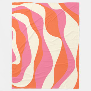 EBB und Flow 4 - Rosa, Orange und Creme Fleecedecke