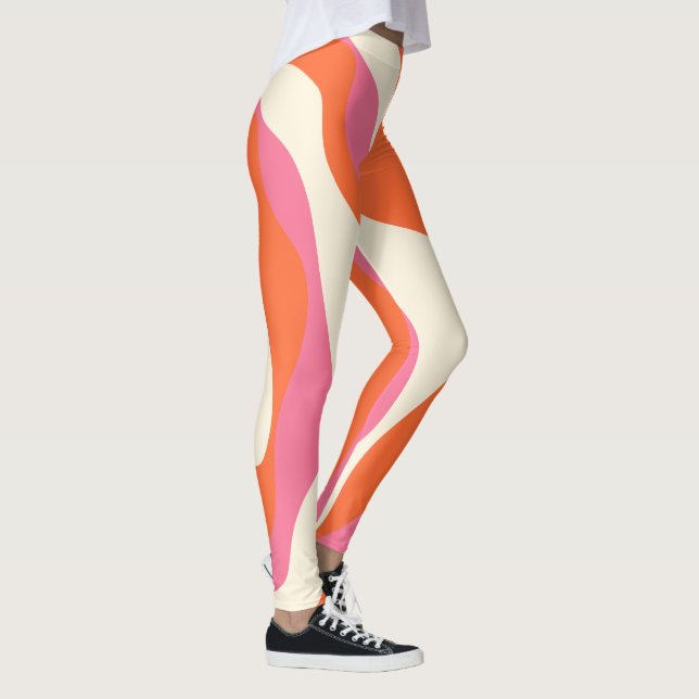 EBB und Flow 4 - Rosa, Orange und Creme Leggings (Rechts)