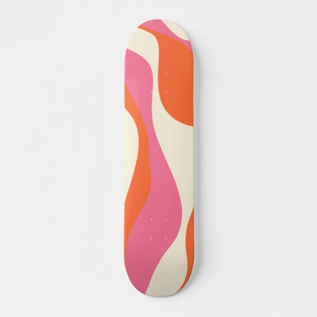 EBB und Flow 4 - Rosa, Orange und Creme Skateboard (Vorne)