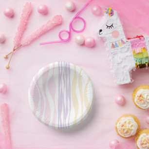 EBB und Flow - Pastellrosa, Gelb und Lila Pappteller