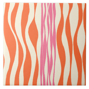 Ebb und Flow - Rosa, Orange und Creme Fliese