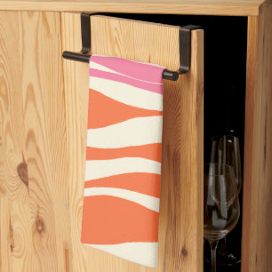 Ebb und Flow - Rosa, Orange und Creme Geschirrtuch