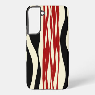 Ebb und Flow - Rot und Creme Samsung Galaxy Hülle