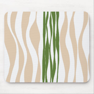 EBB und Flow - Weiß, Sand und Palm grün Mousepad