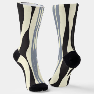 Ebb und Fluss in Schwarz, Grau und Creme Socken