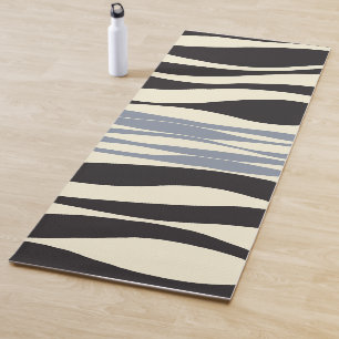 Ebb und Fluss in Schwarz, Grau und Creme Yogamatte
