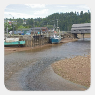 Ebbe in der Bay of Fundy bei St. Martins, New Quadratischer Aufkleber