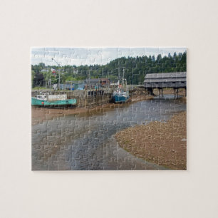 Ebbe in der Bay of Fundy in St. Martins, Neu Puzzle