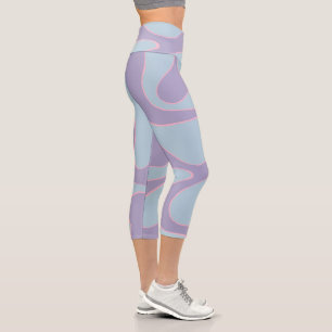 Ebbe und Flut 2 in Pink, Lila und Blau Capri Leggings