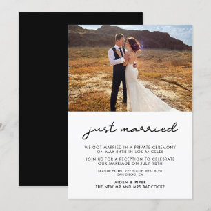Eben erst verheiratet Einfache Hochzeitsankündigun Einladung