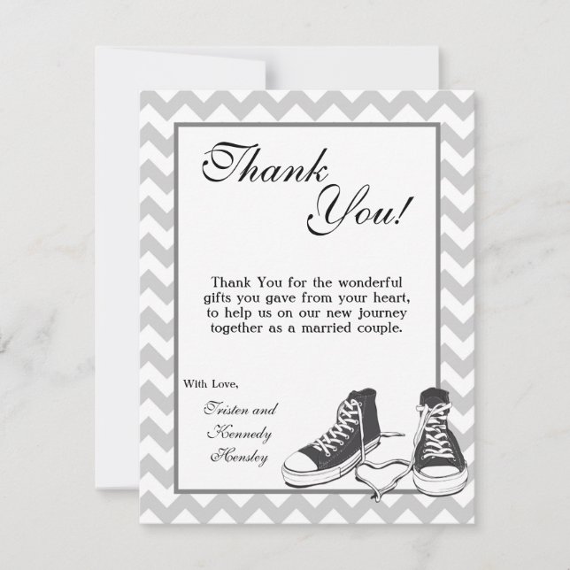EBENE 4x5 danken Ihnen, die Jugendturnschuhe zu Dankeskarte (Vorderseite)