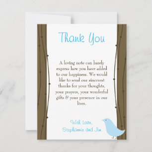 EBENE 4x5 danken Ihnen, Liebe-Vögel zu kardieren Dankeskarte