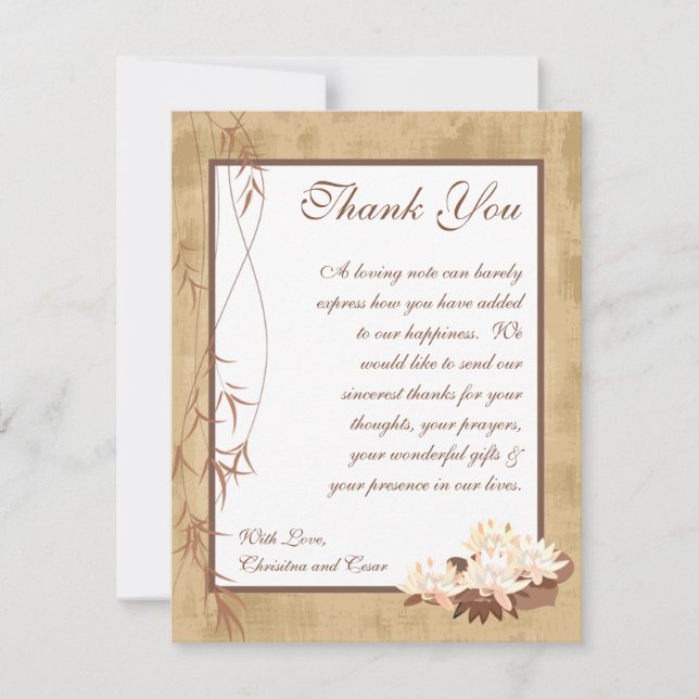 EBENE 4x5 danken Ihnen, orientalische Blumen zu Dankeskarte (Vorderseite)