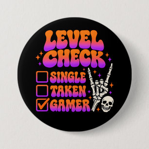 Ebenen-Check-Gamer-Humor für Gaming-Fans Button