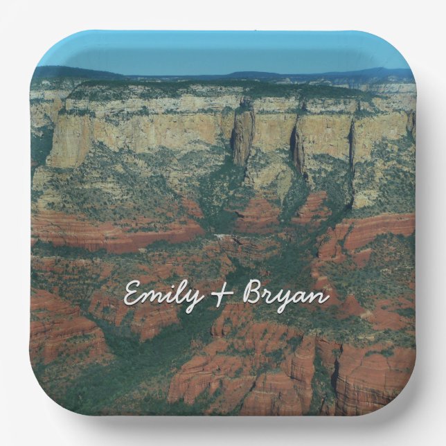 Ebenen der Roten Felsen in Sedona Arizona Pappteller (Vorderseite)