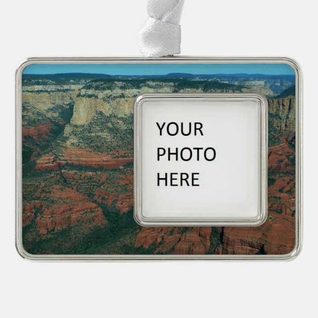 Ebenen der Roten Felsen in Sedona Arizona Rahmen-Ornament Silber (Vorderseite)