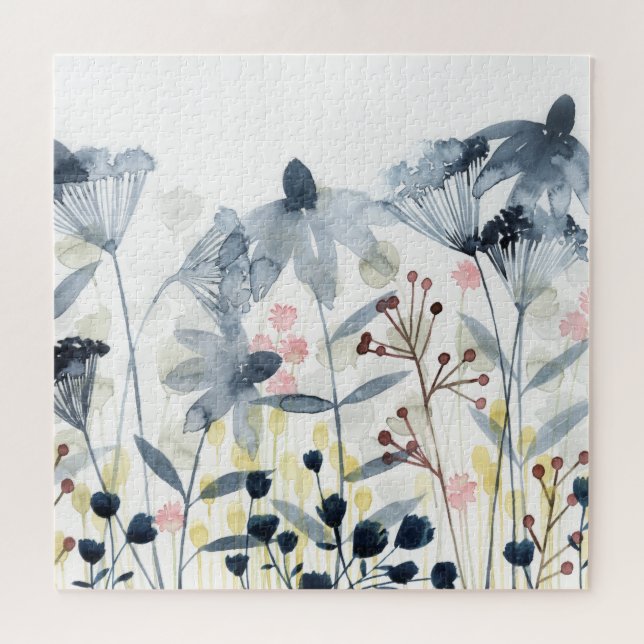 Ebenen Garten - Aquarellfarben - Blume Puzzle (Horizontal)