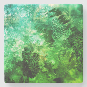 Ebenen grüner Kristalle Steinuntersetzer