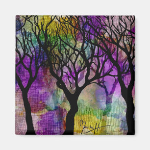 Ebenen von Bäumen auf dem Mikrohintergrund Magnet