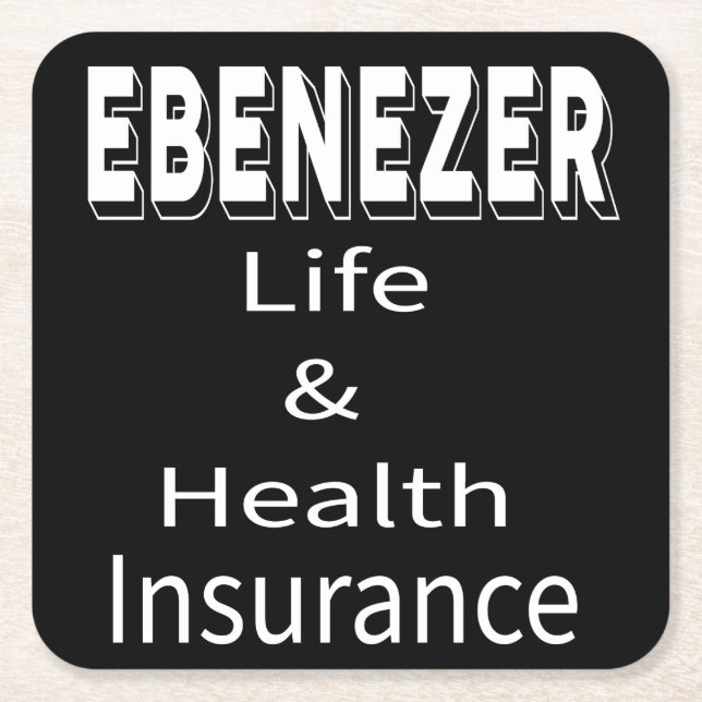 Ebenezer Lebens- und Krankenversicherung Rechteckiger Pappuntersetzer (Vorderseite)