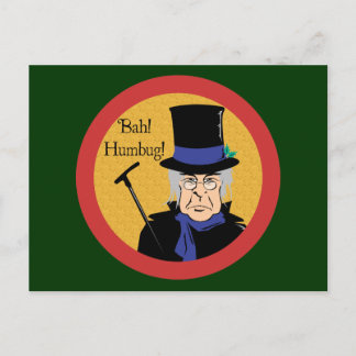 Ebenezer Scrooge Bah! Humbug! Postkarte