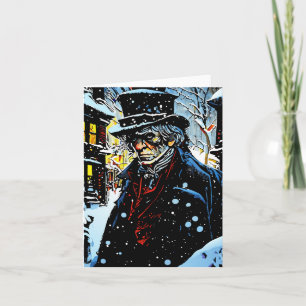 Ebenezer Scrooge Viktorianische Weihnachtswintersz Karte