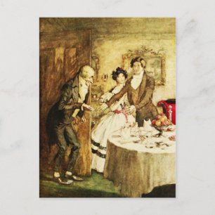 Ebenezer Scrooge Vintage Christmas Carol Nephew Postkarte