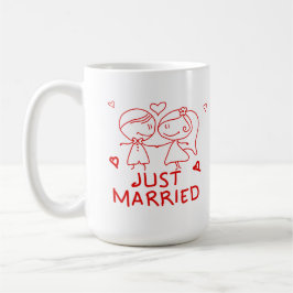 Ebenfalls Verheiratet Frischvermähltes Paar Liebes Kaffeetasse