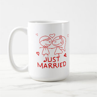 Ebenfalls Verheiratet Frischvermähltes Paar Liebes Kaffeetasse