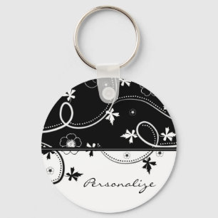 Ebenholz-Blatt-Blüten-Schlüsselanhänger Schlüsselanhänger