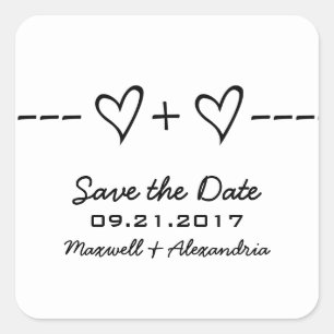 Ebenholz-Herz-Gleichungs-Save the Date Aufkleber