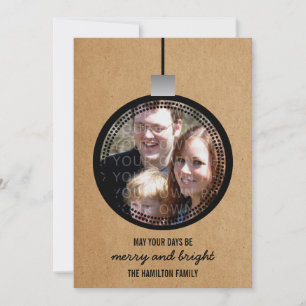 Ebenholz-Mod-Verzierungs-Feiertags-Foto-flache Feiertagskarte