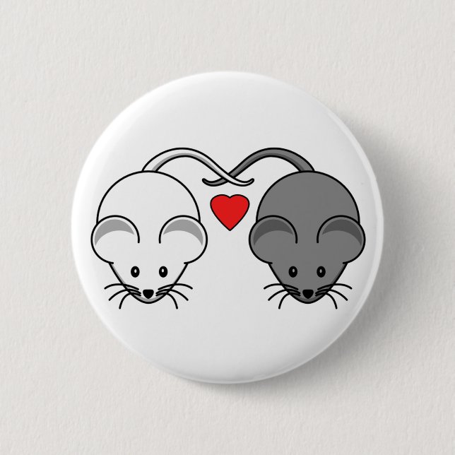 Ebenholz-und Elfenbein-MäuseLiebe Button (Vorderseite)