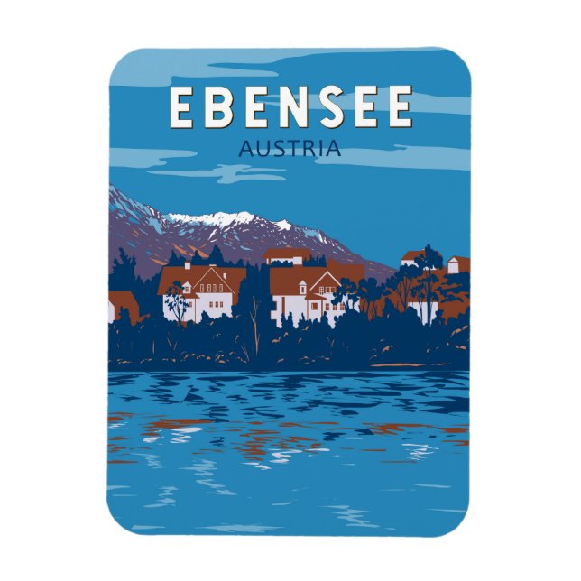 Ebensee Austria Travel Art Vintag Magnet (Vertikal)