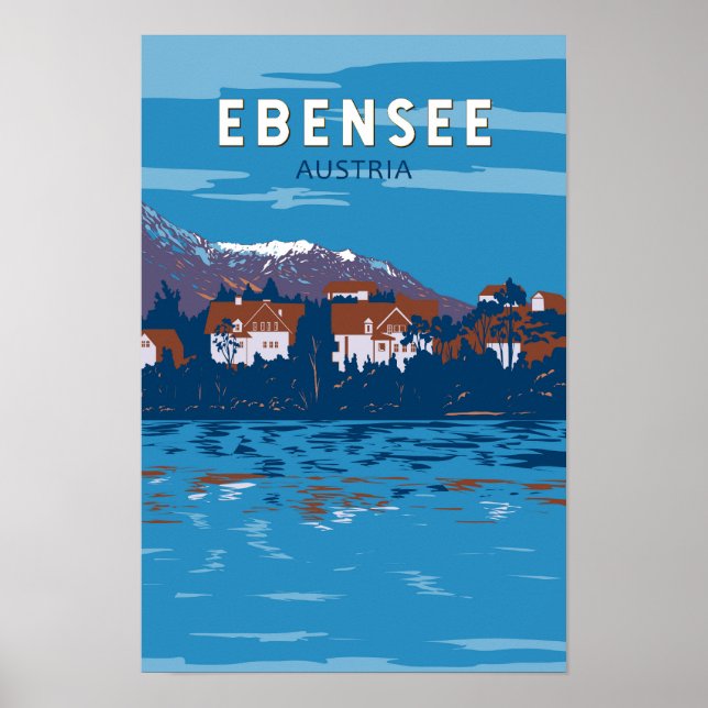 Ebensee Austria Travel Art Vintag Poster (Vorne)