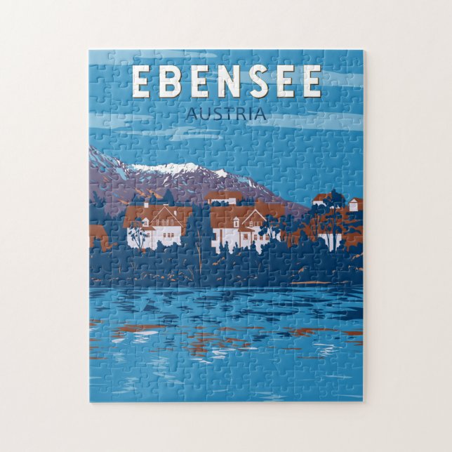 Ebensee Austria Travel Art Vintag Puzzle (Vertikal)