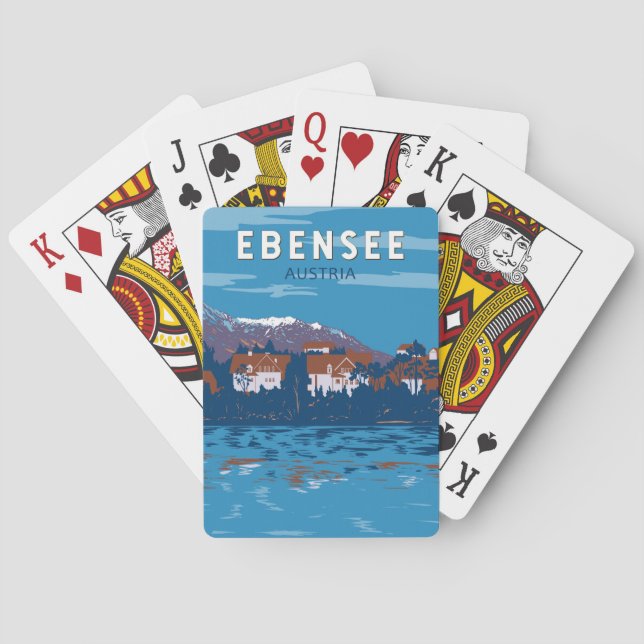 Ebensee Austria Travel Art Vintag Spielkarten (Rückseite)