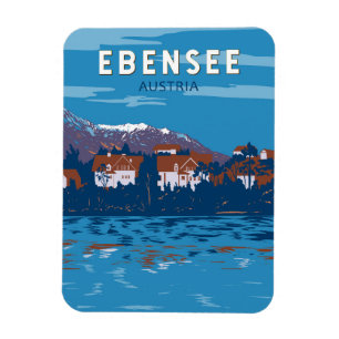Ebensee Österreich Reise Kunst Vintage Magnet