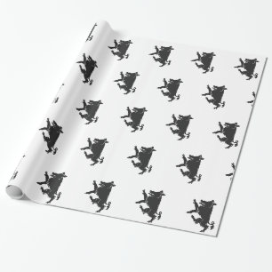 Eber tanzende Heraldik Silhouette Geschenkpapier