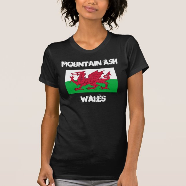 Eberesche, Wales mit Waliser-Flagge T-Shirt (Vorderseite)
