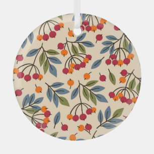 Ebereschenzweige: Textiler Vintage-Charme Ornament Aus Glas