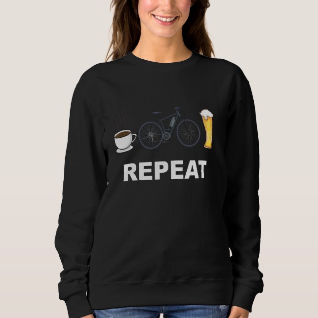 Ebike Cycling Bicylce Coffee Ebike Beer Repeat Cyc Sweatshirt (Vorderseite)