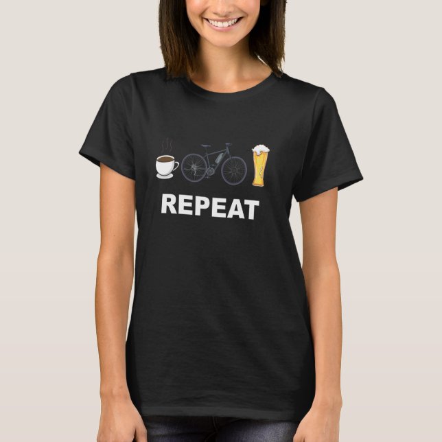 Ebike Cycling Bicylce Coffee Ebike Beer Repeat Cyc T-Shirt (Vorderseite)