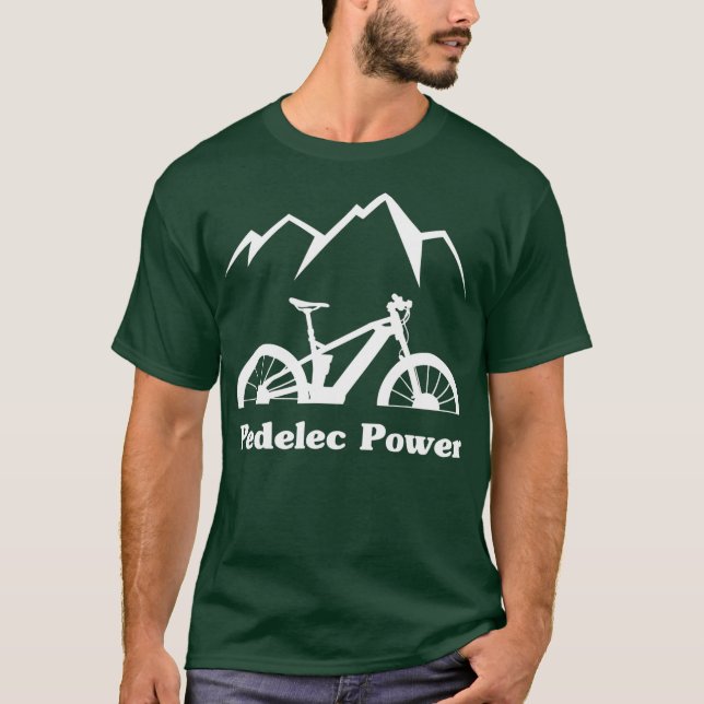 EBike Pedelec Power Fahrradbatterie Berg T-Shirt (Vorderseite)