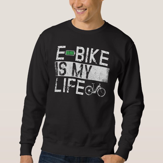 Ebike Radfahren Retro E Bike Cyclist Battery Bicyc Sweatshirt (Vorderseite)