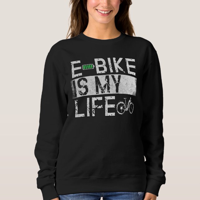 Ebike Radfahren Retro E Bike Cyclist Battery Bicyc Sweatshirt (Vorderseite)