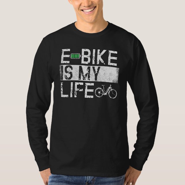 Ebike Radfahren Retro E Bike Cyclist Battery Bicyc T-Shirt (Vorderseite)