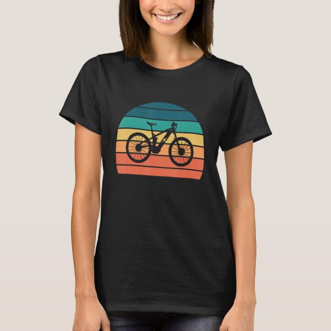 EBike Retro Bicycle MTB Cycling E Bike Cycle T-Shirt (Vorderseite)