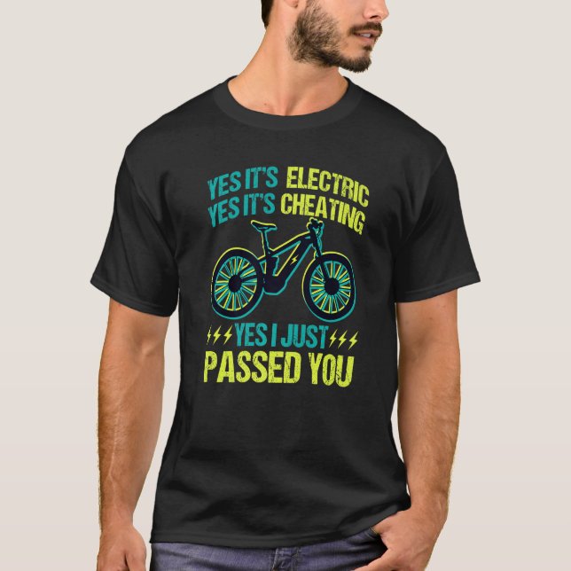 EBike Retro Fahrrad MTB Fahrrad E Bike Ja ich nur T-Shirt (Vorderseite)