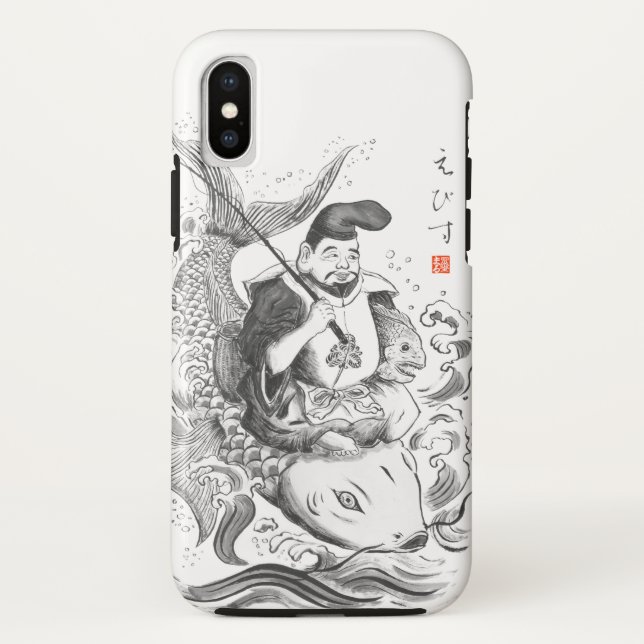Ebisu - Gott des Fischfangs und Handels (Tuschemal Case-Mate iPhone Hülle (Rückseite)
